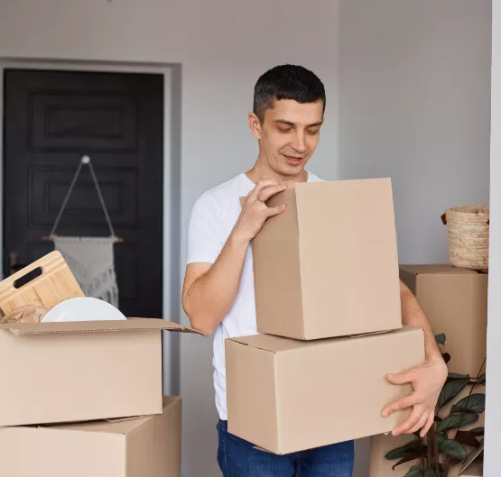 men move stuff to new apartment